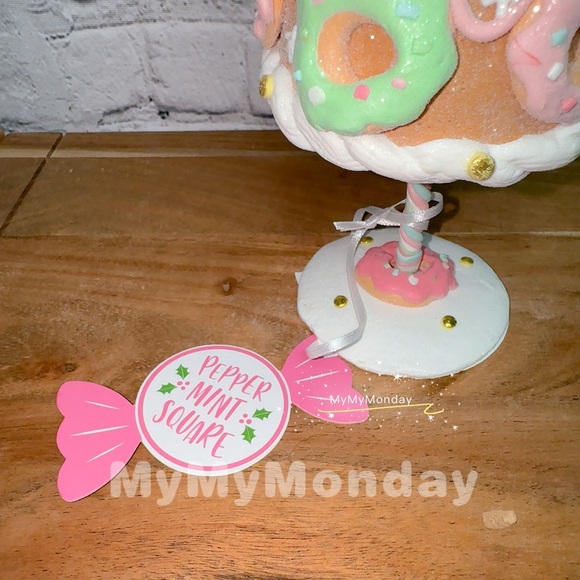 Pastel Donut Candy Cane Gingerbread Christmas Tree Set of 2 - Picture 6 of 6